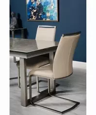 Rico Table with 4 Taupe Chairs